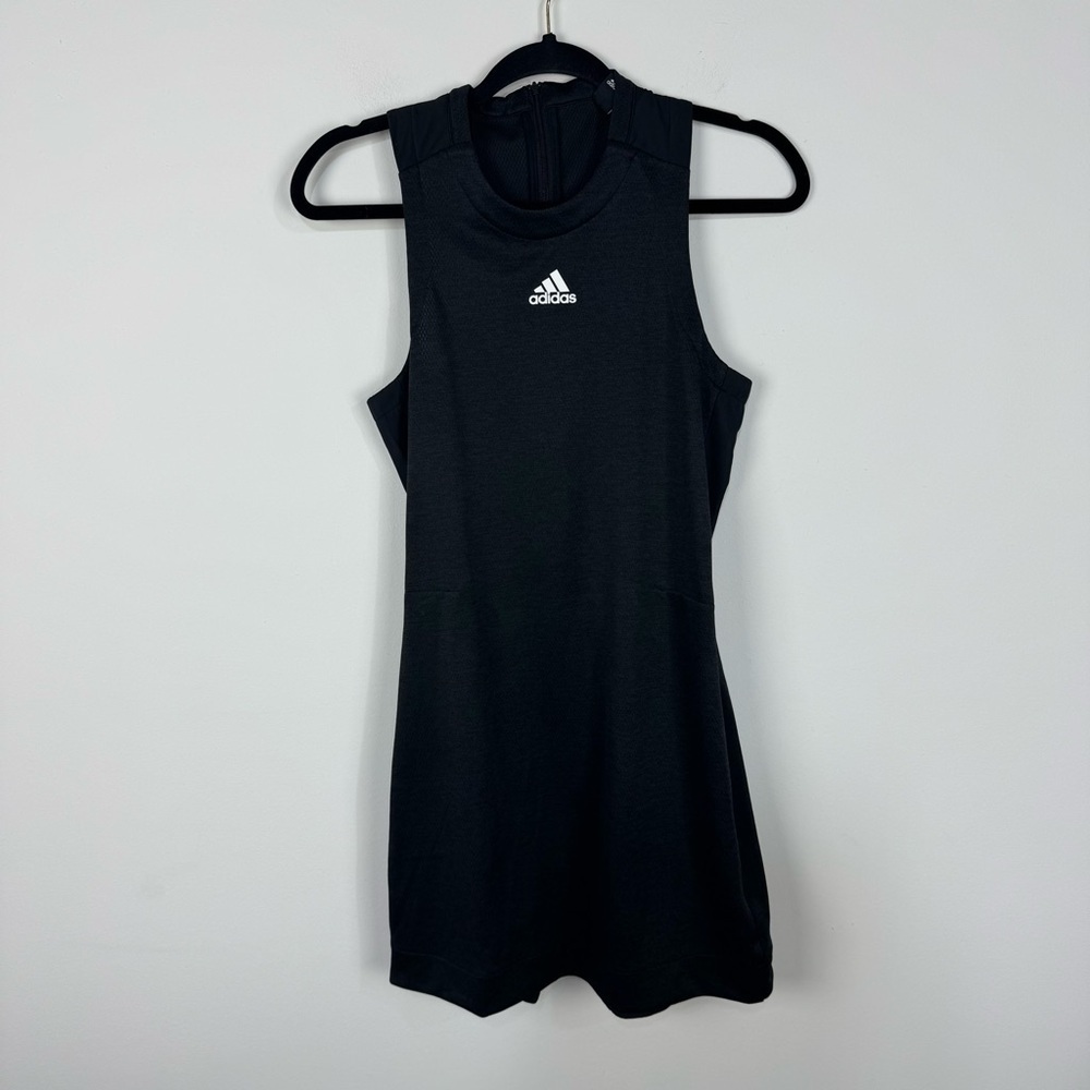 Adidas Black Tennis Pickleball Sporty Mini Dress Athletic Workout